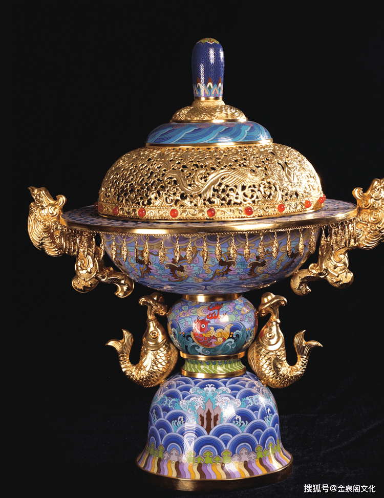 霍鐵輝大師景泰藍(lán)天地祥瑞香薰?fàn)t琺瑯擺件_中國(guó)_藝術(shù)品_工藝美術(shù)